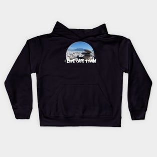 I Love Cape Town Table Mountain Stacked Pebbles Kids Hoodie